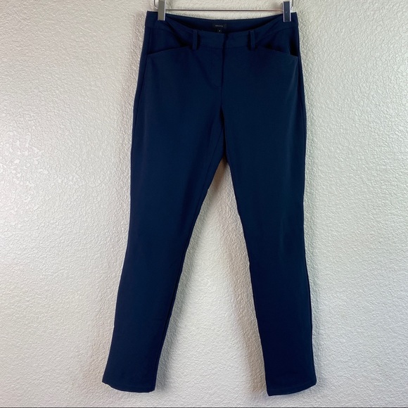 Theory Dantey Mandato Skinny Stretch Pant Navy 6 - Picture 2 of 4